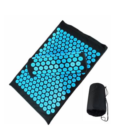 PSGS Spike Cushiont/Pillow Massager (appro.67 * 42cm) Acupressure Cushion Stress Relieve Back Body Pain Mat (Color : LBlueThorn BlackClot)