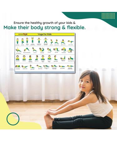 Sportaxis Yoga Poster for Kids - Large Illustrated Yoga Exercises | Durable Laminated Fitness Training (45.7 x 68.6 cm) - Buy Online on GoSupps.com