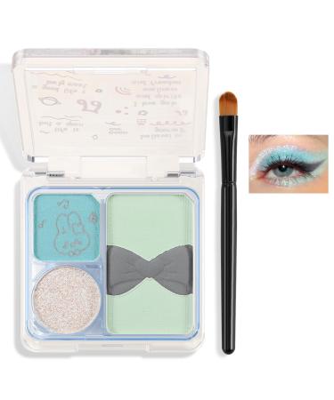 Boobeen 4 Colors Eyeshadow Palette Mini Nude Bright Eyeshadow Powder-Ultra Pigmented Matte & Shimmer & Sparkle with Eyeshadow Brush Long Lasting Blendable Natural Colors Eye shadow 6#