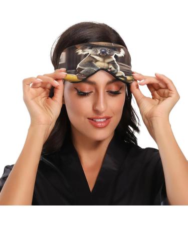 Koala Cowboy Banana Sleep Mask - Funny Light Blocking Eye Mask for Sleeping - Adjustable Soft Blindfold for Men & Women - Perfect for Travel Naps & Work - Buy Online on GoSupps.com