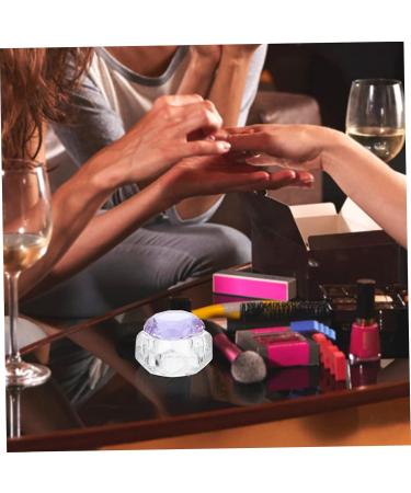 Housoutil Nail Art Crystal Cup To Go Plates with Lids Nail Salon Supply Crystal Nail Art Cup Manicure Dish Bowl Glass Nail Manicure Cup Purple White Crystal Liquid Powder - Buy Online on GoSupps.com