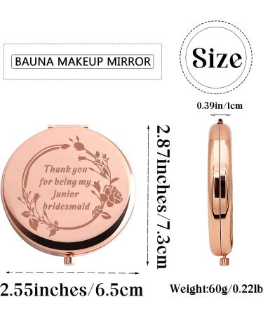 BAUNA Junior Bridesmaid Compact Makeup Mirror - Bridal Shower Thank You Gift for Sisters - Buy Online on GoSupps.com