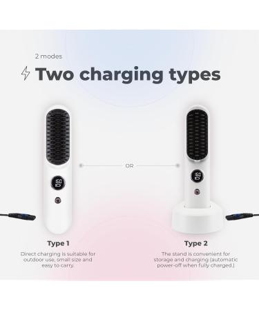 Buy Cordless Hair Straightener Brush PRO – 5600mAh Portable Travel Styling Tool with 9 Temperature Levels Anti-Scald Design Perfect for Women – Fast International Shipping - Buy Online on GoSupps.com