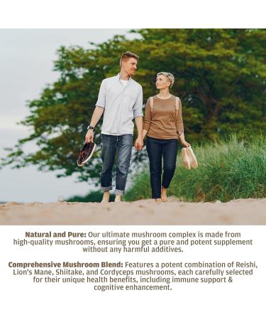 Harvest of Nature - Mushroom Complex Supplement w/Lion's Mane Reishi Turkey Tail Shiitake - Supports Immune Function & Cognitive Function - 266 mg - 60 Capsules (1 Pack) - Buy Online on GoSupps.com