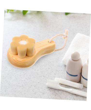 Facial Wash Brush with Wooden Handle Scrubber Face Scrub Exfoliate for Face Pore Cleansing Brush Face Brush Facial Exfoliator Exfoliating Pads for Face Facial Cleansing Brush Tool - Buy Online on GoSupps.com