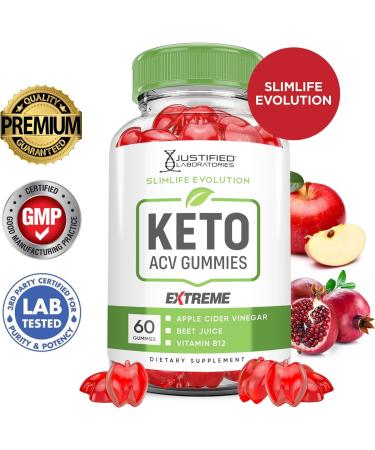 Slimlife Evolution Keto ACV Gummies 2000MG - Apple Cider Vinegar with Pomegranate & Beet Juice | 60 Count Dietary Supplement for Weight Loss - Buy Online on GoSupps.com