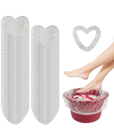 100 Pcs Disposable Foot Tub Liner Clear Plastic Premium Spa Pedicure Liners Large size thickening Disposable Liners One Size Fits most Pedicure Spa