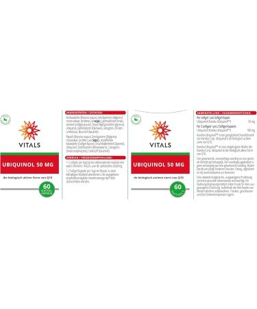 Buy Vitals Ubiquinol 50mg - 60 Vegetarian Softgel Capsules from Kaneka | Best Q10 Supplement for Optimal Bioavailability - Buy Online on GoSupps.com