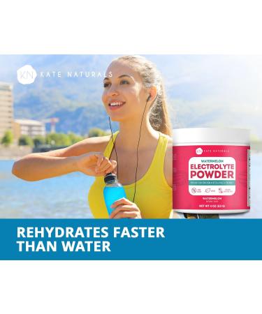 Kate Naturals Watermelon Electrolytes Powder 4oz - Instant Vegan Energy Boost, Prevent Dehydration, Eliminate Cramps - Non-GMO, Keto-Friendly, Zero Sugar - Buy Online on GoSupps.com