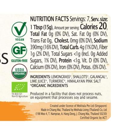 Mekhala Organic Gluten Free Curry Paste Value 3-Pack - Lemongrass Turmeric (3x3.5oz) - Buy Online on GoSupps.com