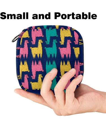 Shop Cute Alpaca Women's Napkin Storage Bag - Portable Menstrual Cup & Bandage Organizer in Pink Yellow Green - Buy Online on GoSupps.com