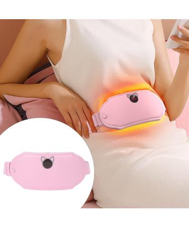 Portable Menstruation Heating Pillow & Massage Belt - 6 Heat Levels & Vibration Relief for Abdominal Pain (Pink) - Buy Online on GoSupps.com