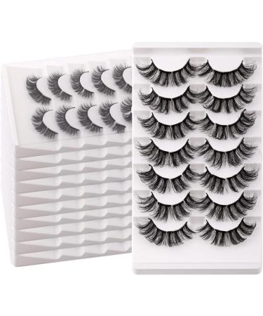 fdsmall False Eyelashes 8D Volume 15MM Wispy Long Fluffy Faux Mink Lashes Cat-Eye Natural Look False Eyelashes 7 Pairs (7 Pairs17) - Buy Online on GoSupps.com