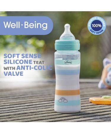 Chicco Baby Bottle Well-Being 330ml | Fast Flow Silicone 4M+ - Orange | International Shipping Available - Buy Online on GoSupps.com