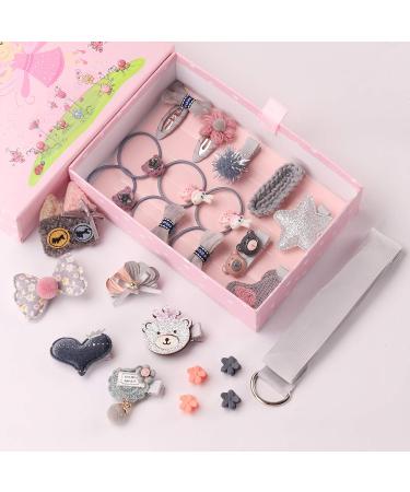 Seatecks 24-Piece Girl Hair Clips Set - Bowknot & Flower Hairpins in Gift Box - Perfect Pink Hair Accessories for Little Girls - Buy Online on GoSupps.com