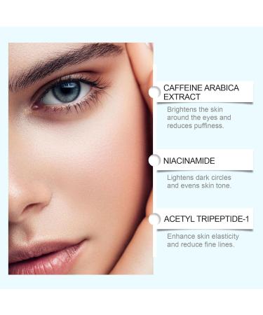 Under Eye Cream For Dark Circles And Puffiness Caffeine Eye Cream Anti Aging Brightener With Niacinamide Peptide Complex Korean Skin Care Formula Eye Cream Massage Zinc Roller Puffy Eyes (2) - Buy Online on GoSupps.com
