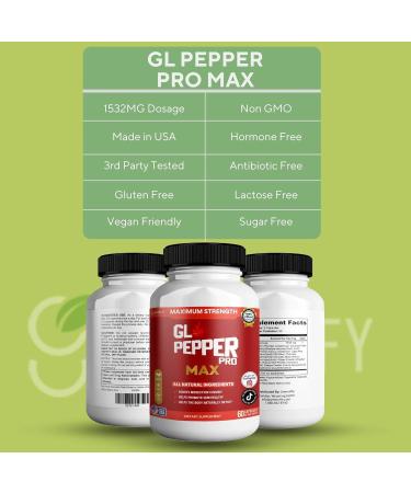 GREENVIFY GL Pepper Pro Max Dietary Supplement Maximum Strength All Natural Ingredients 60 Capsules 30-Day Supply (5) - Buy Online on GoSupps.com
