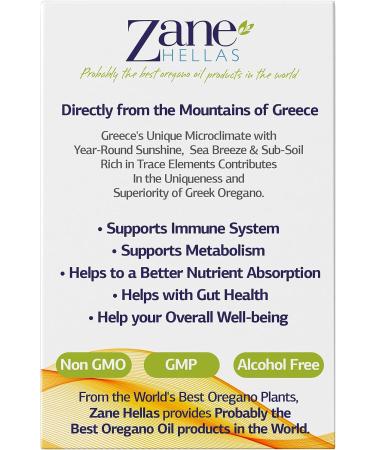 Zane Hellas 130mg Carvacrol & 150mg Oregano Oil Softgels - Highest Concentration, 30% Greek Essential Oil, 120 Capsules - Buy Online on GoSupps.com