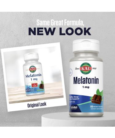 KAL Melatonin Chocolate Mint 1mg - Natural Sleep Aid, 120 Micro Tablets - Buy Online on GoSupps.com