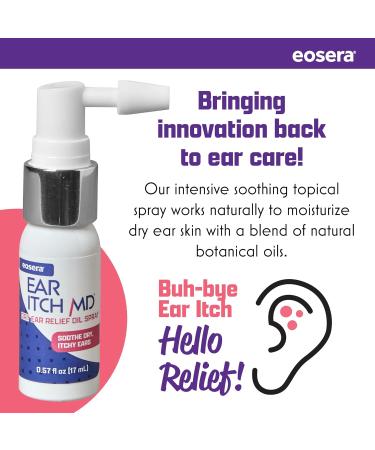 eosera Ear Itch MD Fast-Acting Ear Drop Spray Soothing Formula that Naturally Moisturizes the Ear Canal while Calming Dry Skin Works for Allergies Eczema Dermatitis Psoriasis & Hearing Aids 17 mL - Buy Online on GoSupps.com