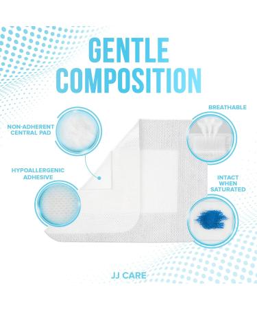 JJ CARE Adhesive Island Dressing 3x4 - Pack of 100 | Sterile Bordered Gauze Dressing | Individually Wrapped & Highly Absorbent - Buy Online on GoSupps.com