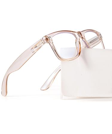 Abejojo reading glasses for women blue light-blocking computer reading glasses in oversize with spring hinge for men glare protection anti-overrunging of the eyes UV protection crystal brown 2.5 diopters