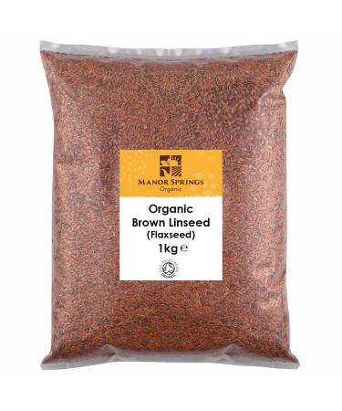Organic Brown Linseed (Flaxseed) 1kg by Manor Springs Organic - Buy Online on GoSupps.com