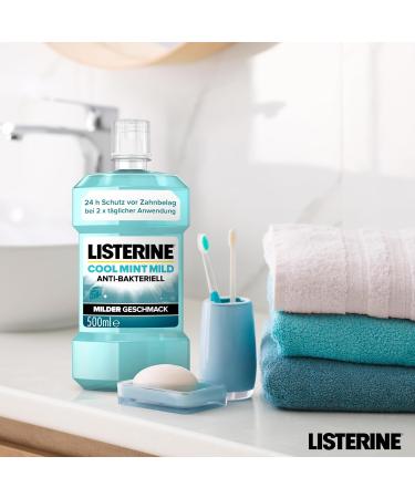 Buy Listerine Cool Mint Mild Antibacterial Mouthwash (6 x 500 ml) - Alcohol-Free Essential Oils for Daily Dental Care - Buy Online on GoSupps.com