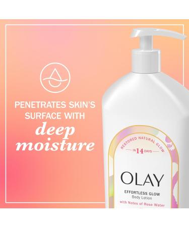 Olay Effortless Glow Hydrating Body Lotion for Women | Restore Skin's Natural Glow Instant Absorption Rose Water Scent - 18 fl oz - Buy Online on GoSupps.com