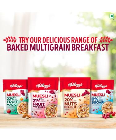 Kellogg's 21% Fruit and Nut Muesli Pouch - 750g | Delicious Breakfast Option - Buy Online on GoSupps.com
