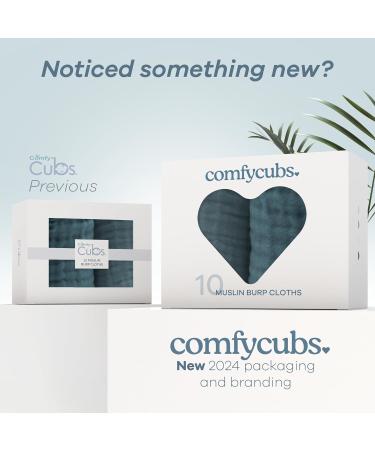 Comfy Cubs Neptune Pack: 10 Large 100% Cotton Muslin Spitting Towels - Extra Absorbent & Soft Hand Washcloths - Perfect for Babies - Buy Online on GoSupps.com