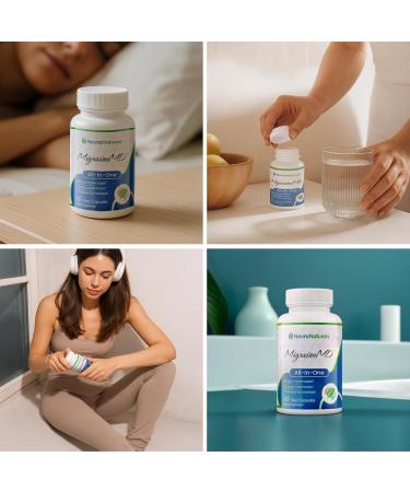 MigraineMD - Natural Migraine Prevention, Headache Relief, CoQ10, Magnesium Glycinate, Melatonin, Vitamin B2, Vitamin D3, 60 Capsules - Buy Online on GoSupps.com