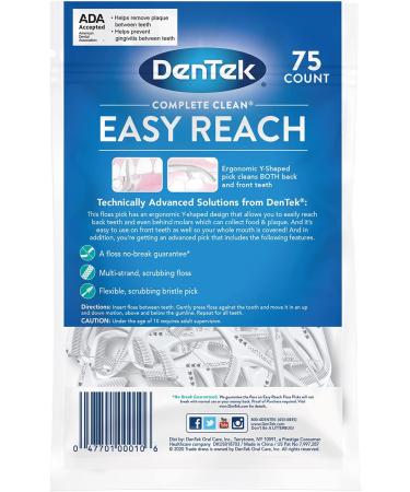 DenTek Complete Clean Floss Picks - 75 Count | Removes Food & Plaque Efficiently - Buy Online on GoSupps.com