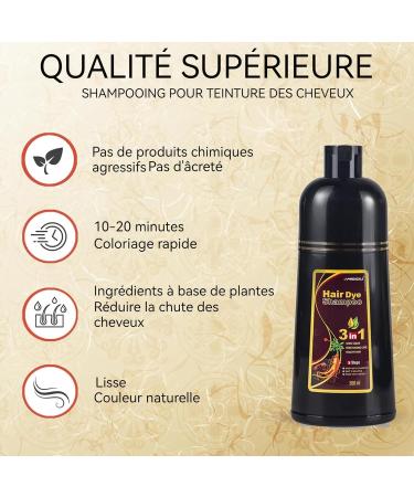 Shampooing Colorant 3-en-1 pour Cheveux Noirs 500ml Coloration Rapide 10-15 Minutes Soin Hydratant avec Ingr dients Naturels Effet Longue Dur e - Buy Online on GoSupps.com