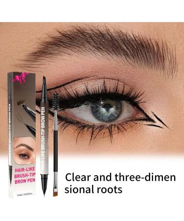 Ampltulastd Eyebrow Pen All Day Eyebrows and Eyeliner Double Ended Microblading Eyebrow Pencil Long Lasting Waterproof Hairy Eyebrow PencilBlack - Buy Online on GoSupps.com