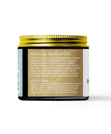Natural Moroccan Black Soap 7oz | Exfoliating & Cleansing Beldi Soap with Rosemary Oil & Ghassoul Clay - 100% Natural - Buy Online on GoSupps.com