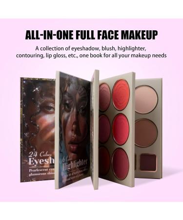 Eyeshadow Palette - Flipbook Makeup Set with 43 Colors Matte and Shimmering Face Shades | Daily Beauty Style Blush Contour Travel Vanity Gift - Buy Online on GoSupps.com