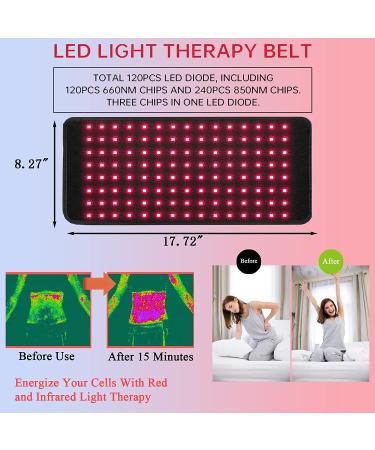 Infrared Red Light Therapy Belt for Body Pain Relief - Wearable Deep Therapy Wrap with Timer for Women - Best Gift (Black) - Buy Online on GoSupps.com