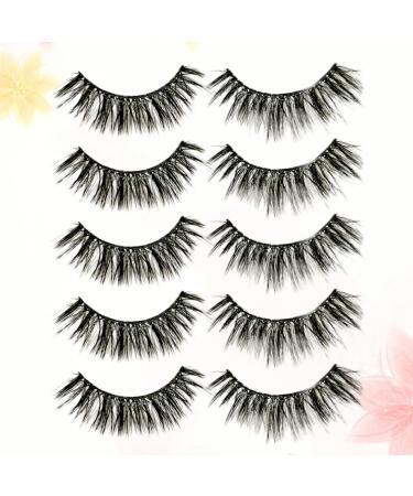 minkissy 5 Pairs Natural False Lashes Natural Fake Eyelashes Cross Eyelashes Natural Eyelashes Black Dense 3d Dense Eyelash - Buy Online on GoSupps.com