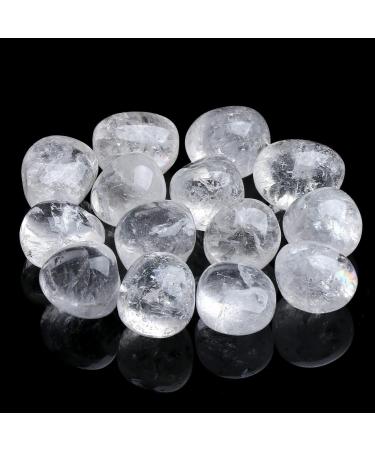 XIANNVXI Clear Quartz Crystal Stones Natural Irregular Polished Tumbled Stones Bulk Crystals Gemstones Vase Filler Decorative Stones Reiki Palm Energy Stones 100 Gram H - Clear Quartz