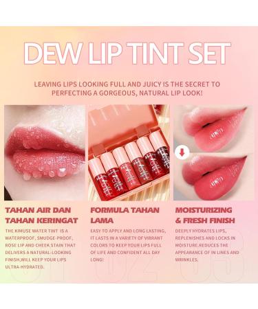 6 Colors Cherry Lip Tint Stain Set - Long Lasting Korean Lip Stain & Cheek Tint - Waterproof Velvet Lip Gloss - Non-Sticky & Transfer-Proof - Buy Online on GoSupps.com