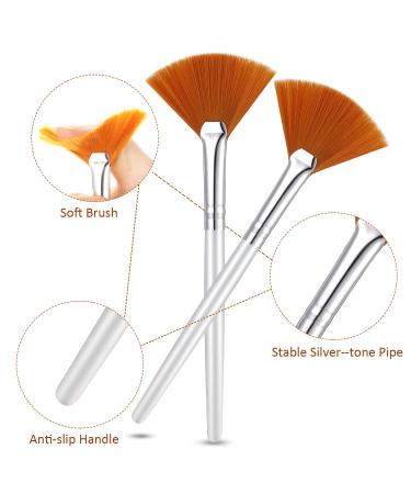 20-Piece Facial Brushes Set for Acid Application & Makeup - Soft Fan Brushes for Glycolic Peel Masks - Buy Online on GoSupps.com