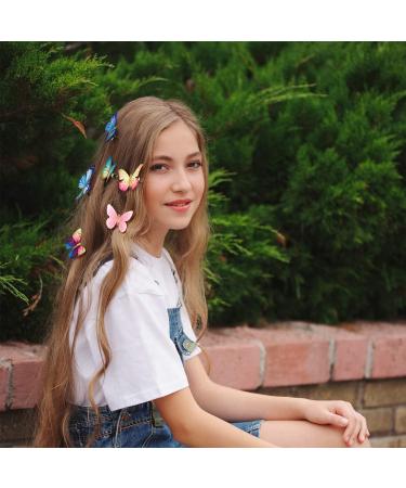 Glitter Butterfly Hair Clips Set for Teens and Women - 18 Pieces - Buy Online on GoSupps.com