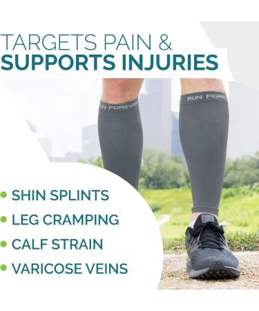 Waden Compression Stockings for Men & Women | Footless Compression Cuff for Shin Splints & Varicose Veins - Gray S - Buy Online on GoSupps.com