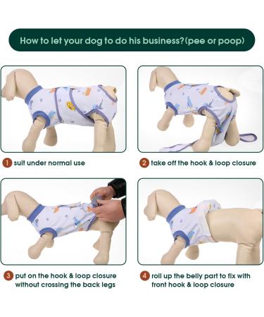 Kuoser Dog Recovery Suit for Male Dogs - Breathable Post-Surgery Body with Leakage Protection - XXL Blue Boat (1 Pack) - Buy Online on GoSupps.com