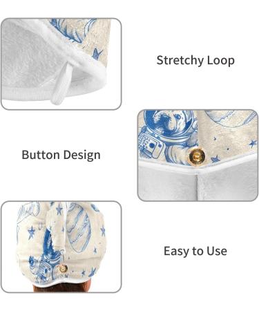 Space Dogs Astronauts Hair Towel 2 Pack - Super Absorbent Quick Dry Hair Turbans for Women & Girls | Perfect for Fast Hair Drying - Buy Online on GoSupps.com