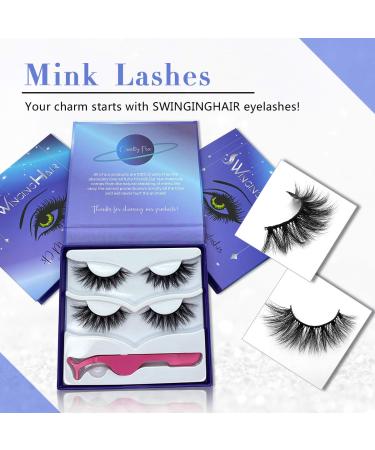 SWINGINGHAIR 3D Mink False Eyelashes 17mm Medium - Banana Natural (2 Pairs) - Buy Online on GoSupps.com