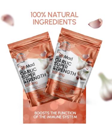 Garlic Extract 10,000mg - High Strength Vegan Tablets for Heart Health - 120 Count - Buy Online on GoSupps.com