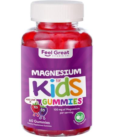 Feel Great Kids Calm Magnesium Gummies - Magnesium Supplement for Children - Magnesium Citrate Gummies - 60 Count Kids Magnesium 60 - Buy Online on GoSupps.com