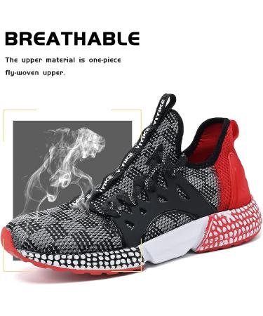 WETIKE Kids Mesh Slip On Running Sneakers - Energy Red Plaid | Lightweight & Breathable - Buy Online on GoSupps.com